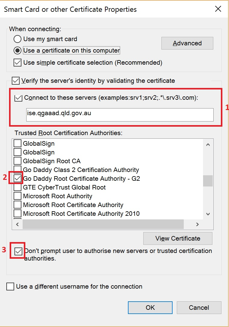 Certificate properties