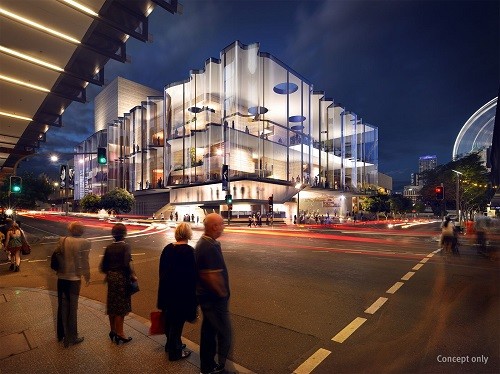 Artists impression of New Performing Arts Venue at QPAC by Blight Rayner + Snøhetta 